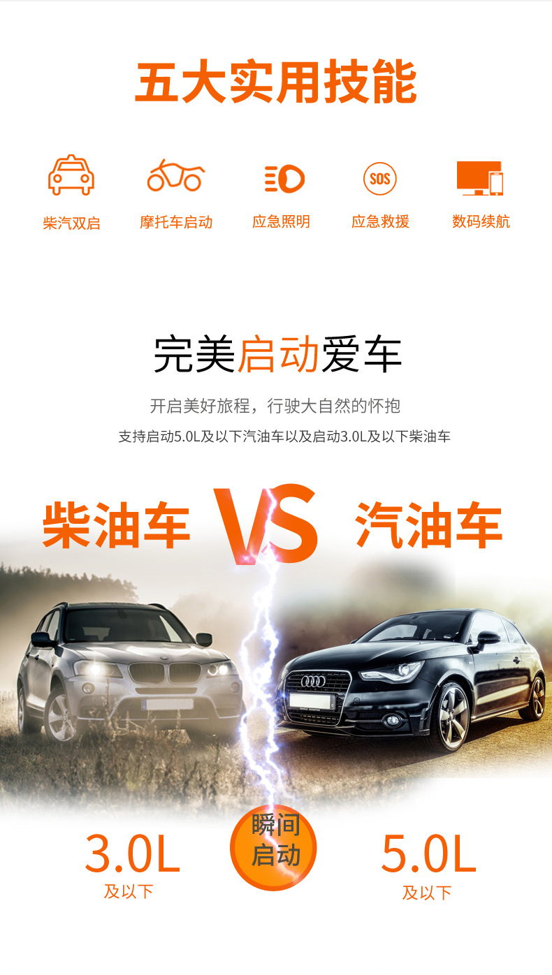 昂佳A19汽車應(yīng)急啟動(dòng)電源
